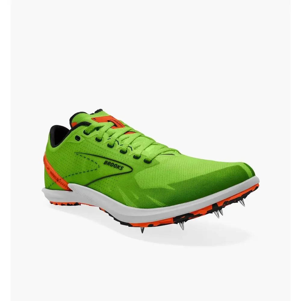 Brooks Draft XC Cross Country Running Shoes Green Gecko Unisex Spikes M 9.5 W 11